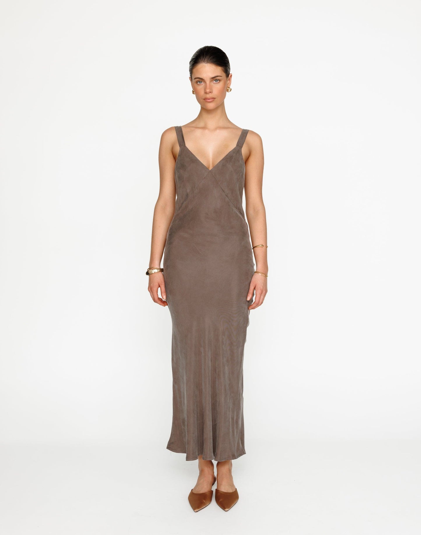 Kirsty Maxi Dress (Warm Grey)