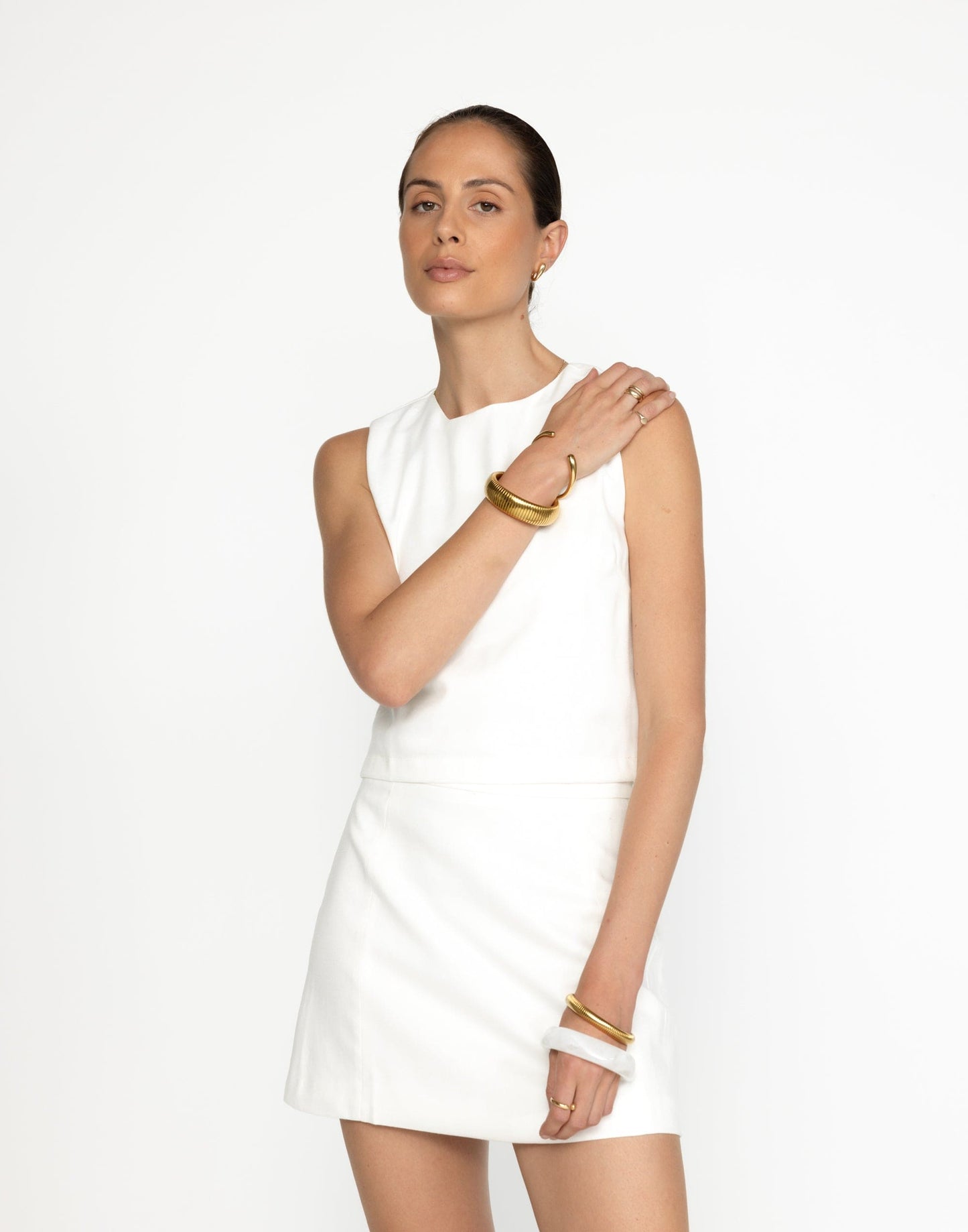 Beckett Mini Skirt (White)