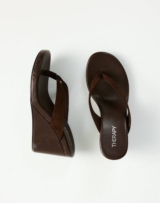 Ren Wedges (Chocolate Microsuede) - By Therapy
