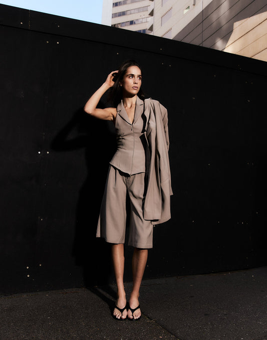 Emmett Midi Pants (Pebble)