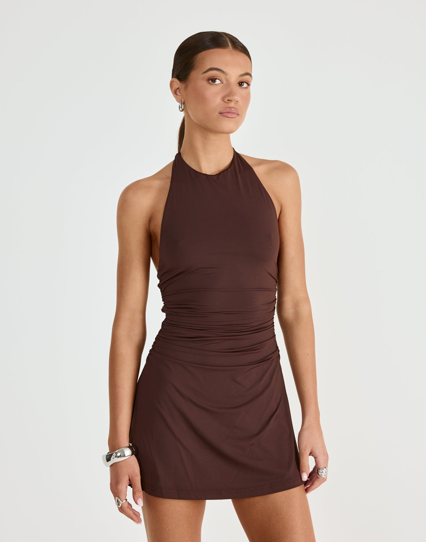 Callista Mini Dress (Chocolate)