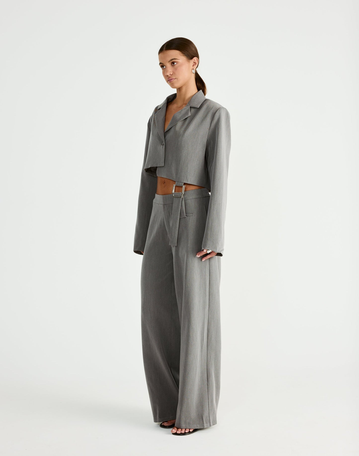 Reed Cropped Blazer (Grey)