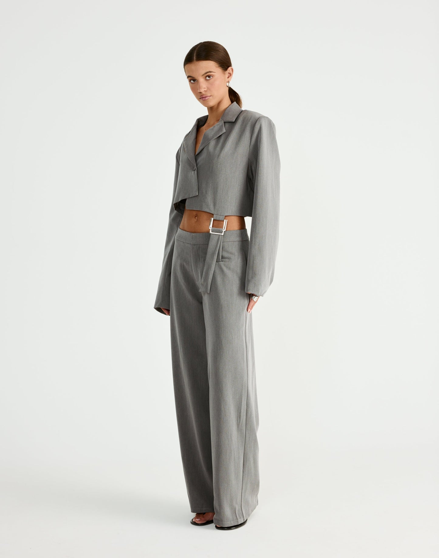 Reed Cropped Blazer (Grey)