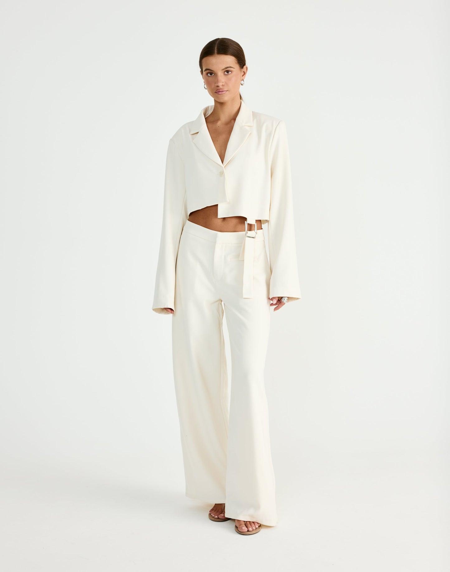 Reed Cropped Blazer (Oat)