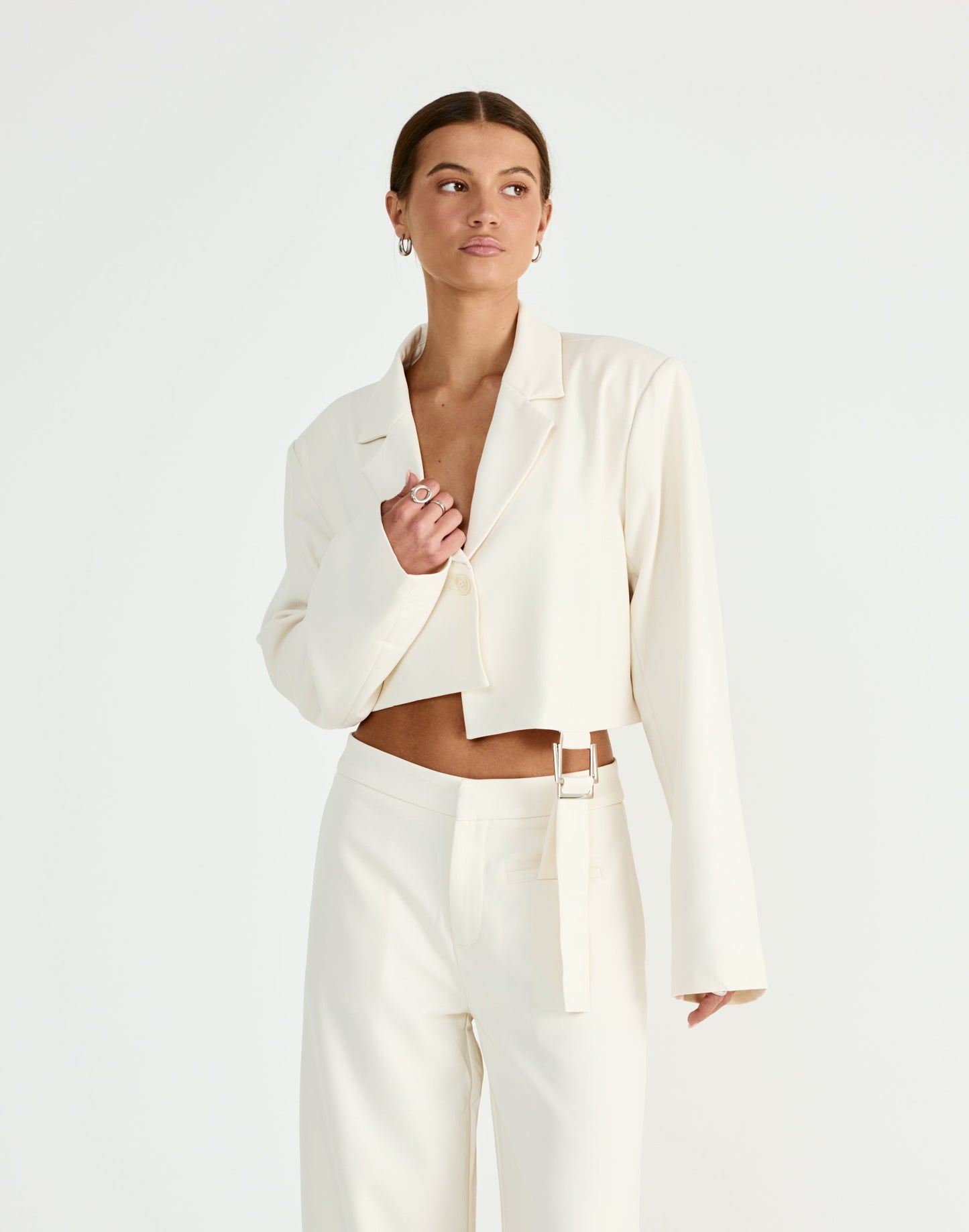 Reed Cropped Blazer (Oat)