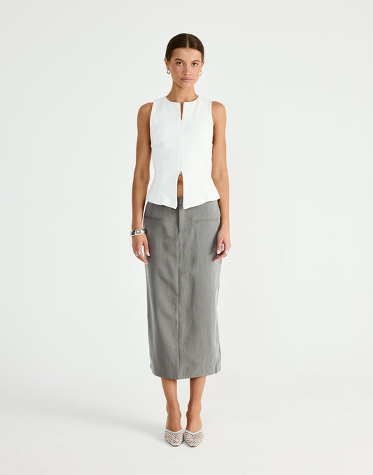 Tillie Midi Skirt (Grey)