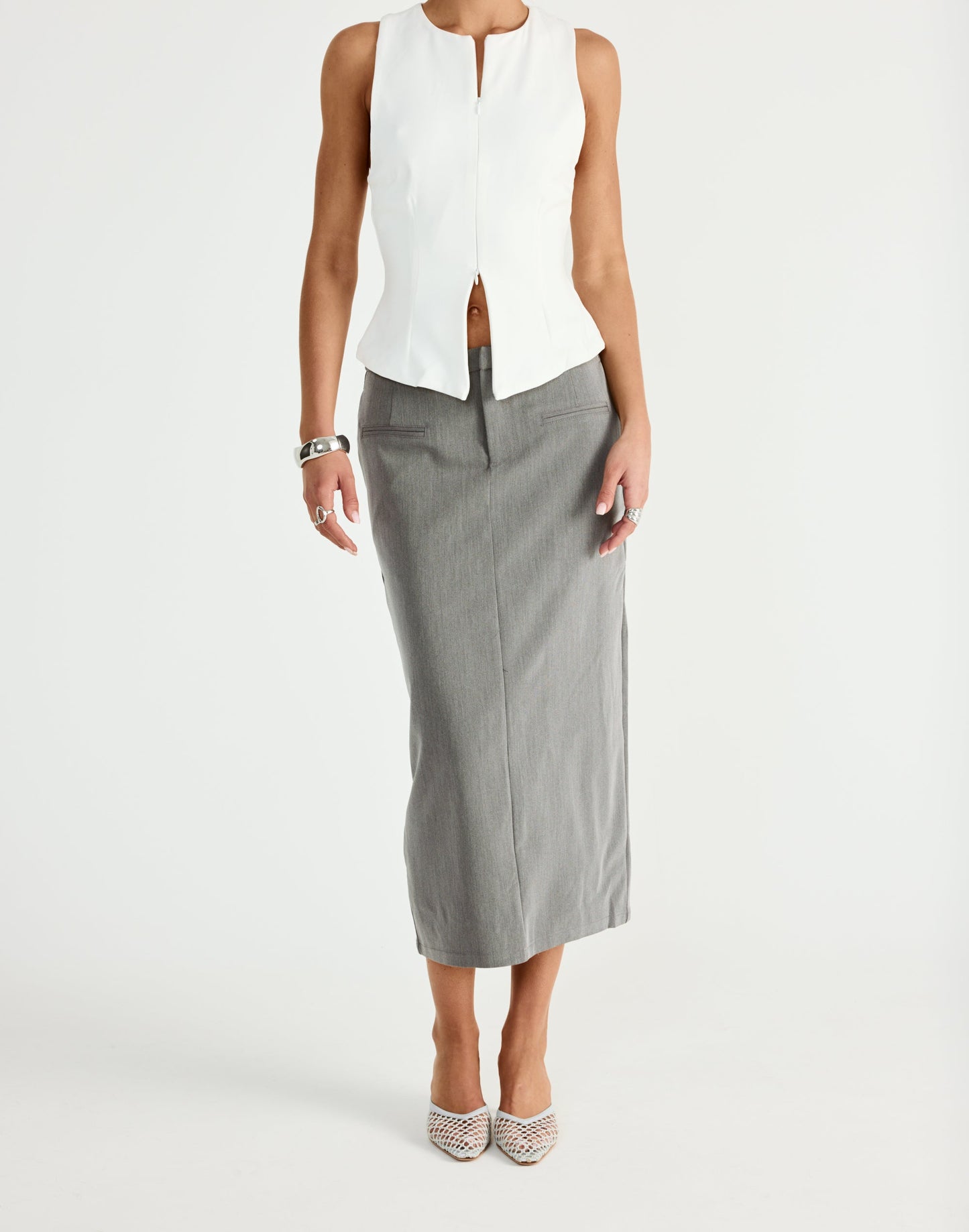 Tillie Midi Skirt (Grey)