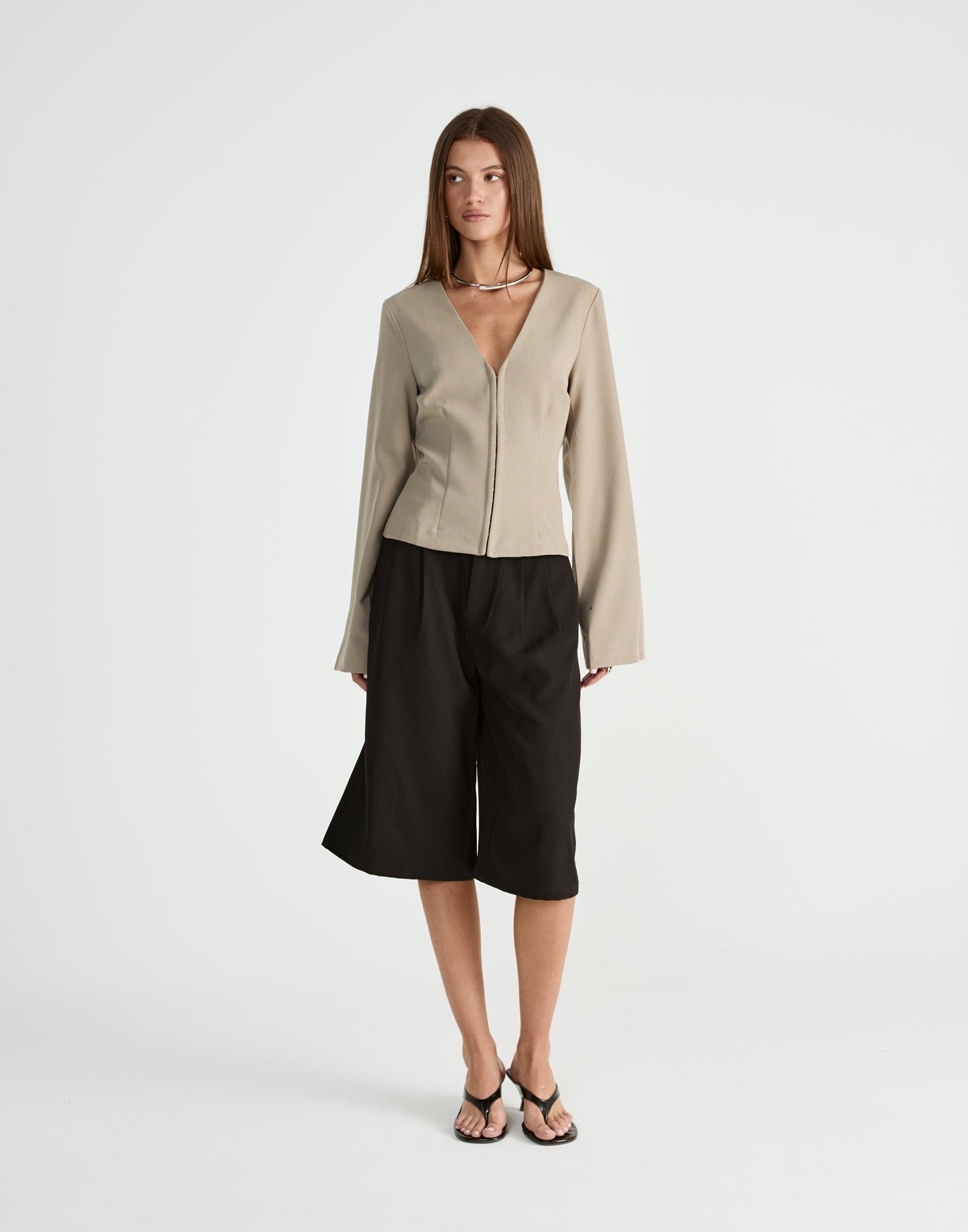 Norinne Long Sleeve Top (Pebble)