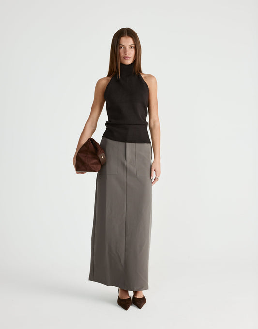 Micaela Maxi Skirt (Slate)
