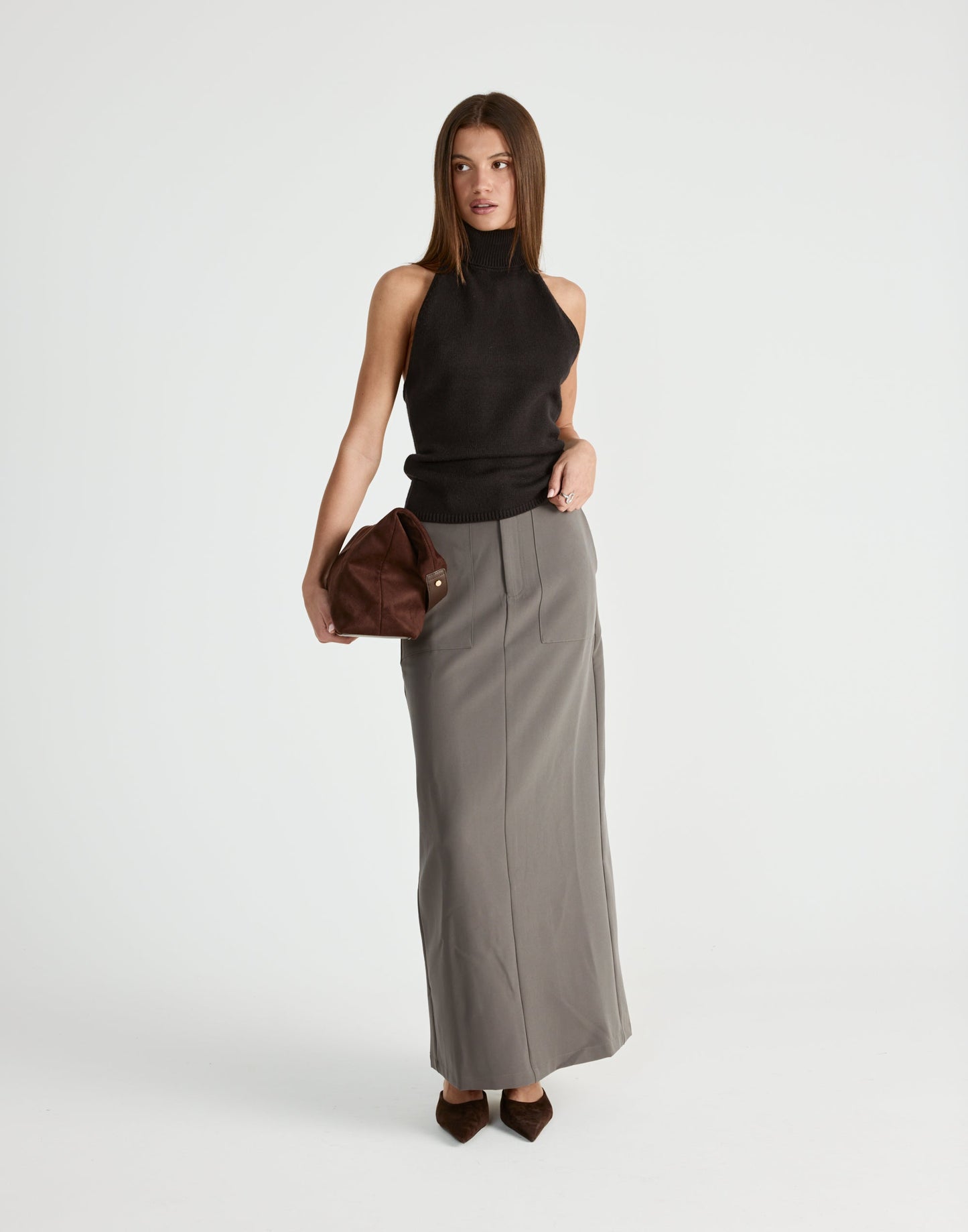 Micaela Maxi Skirt (Slate)
