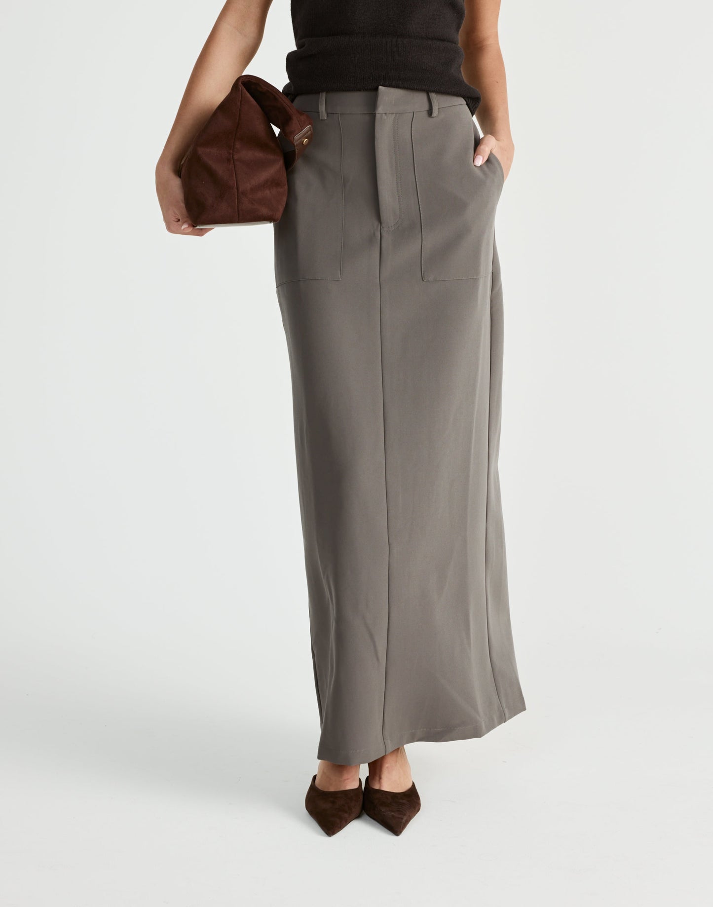 Micaela Maxi Skirt (Slate)