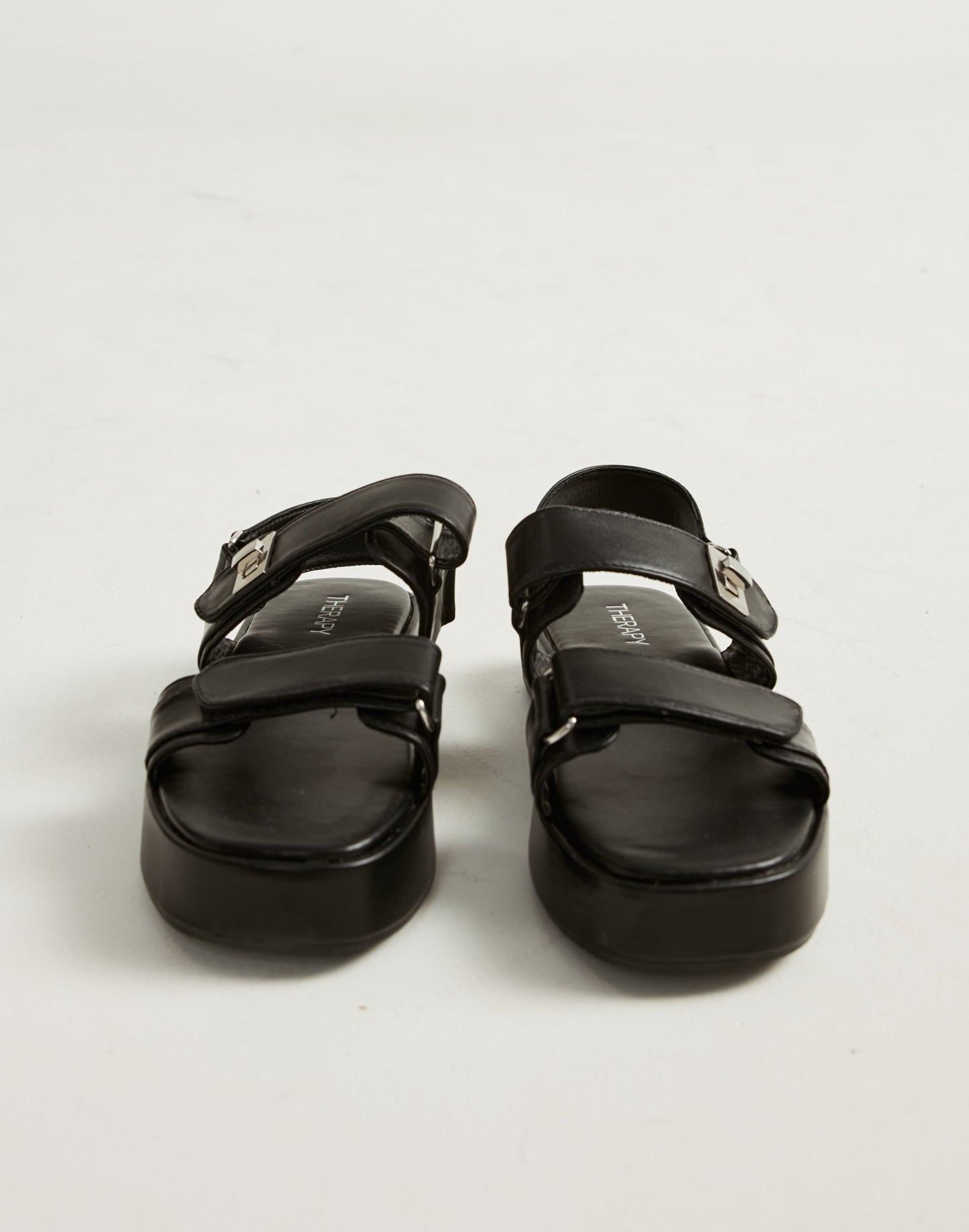 Revive Sandals (Black Smooth PU) - By Therapy
