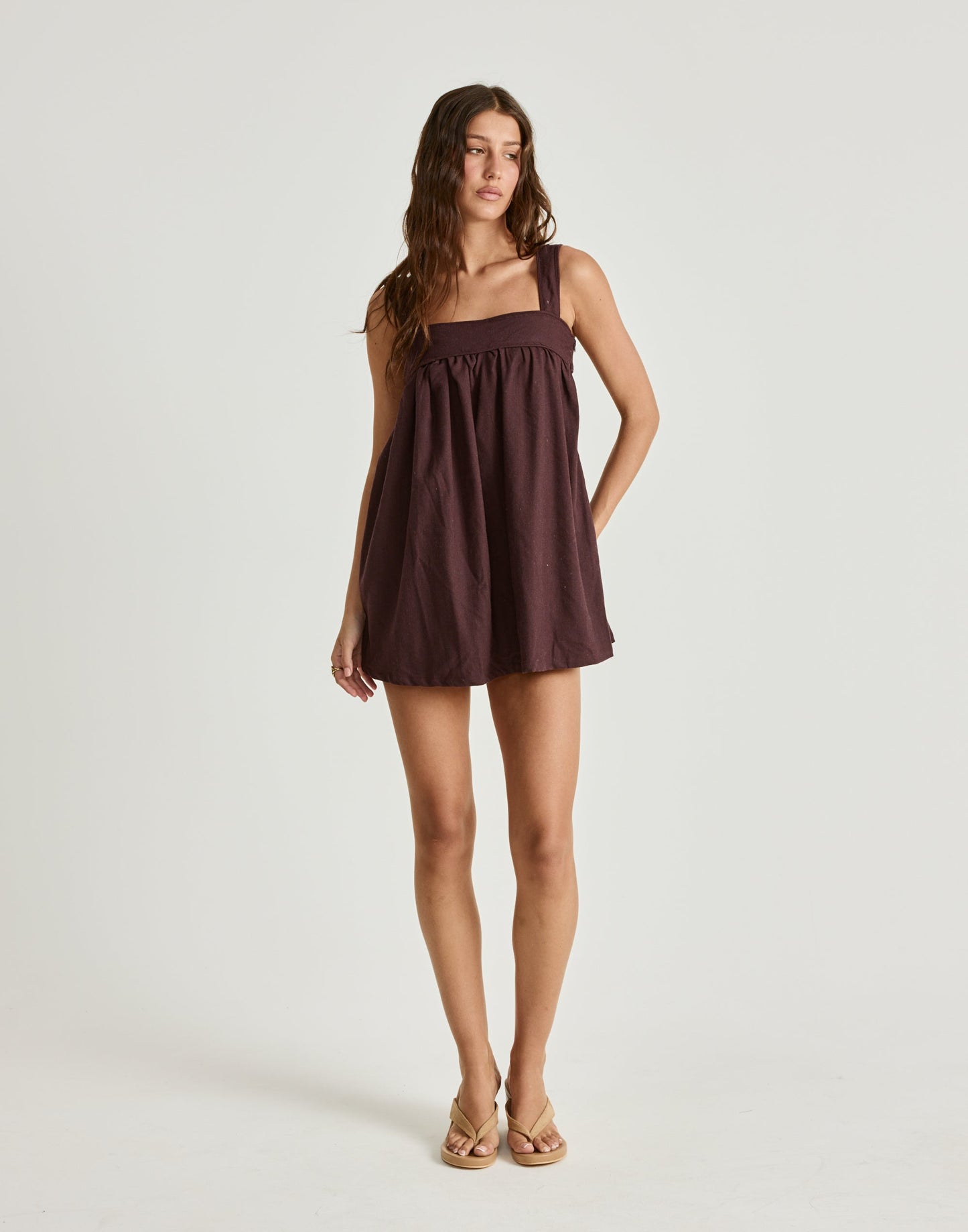 Sutton Mini Dress (Dark Mahogany)