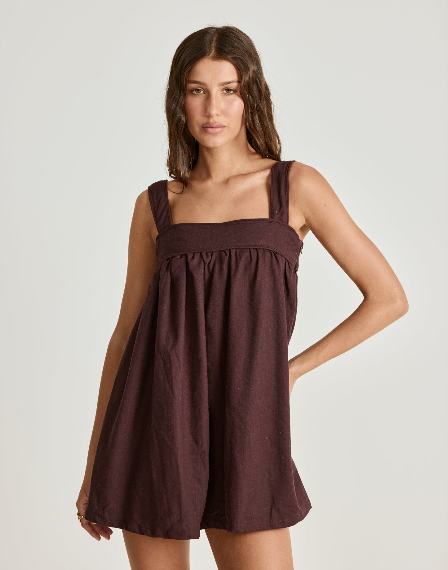 Sutton Mini Dress (Dark Mahogany)