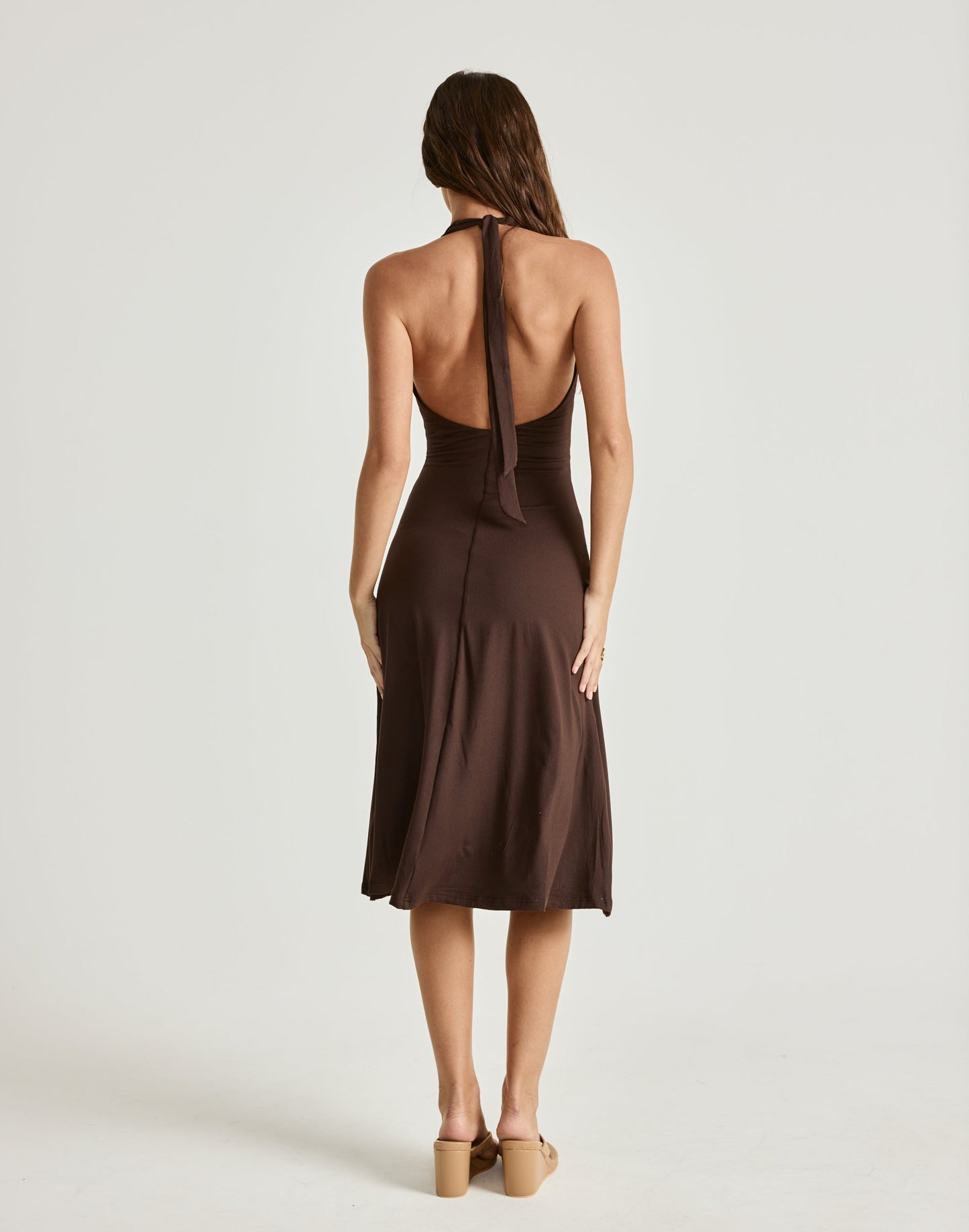 Sable Midi Dress (Chocolate)