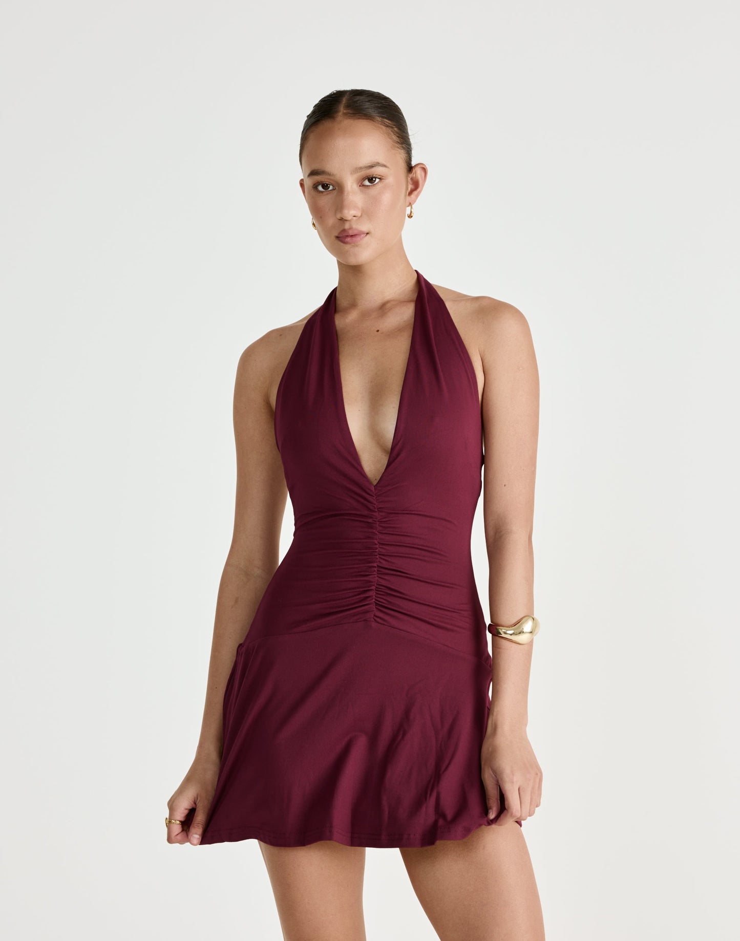 Araminta Mini Dress (Plum)