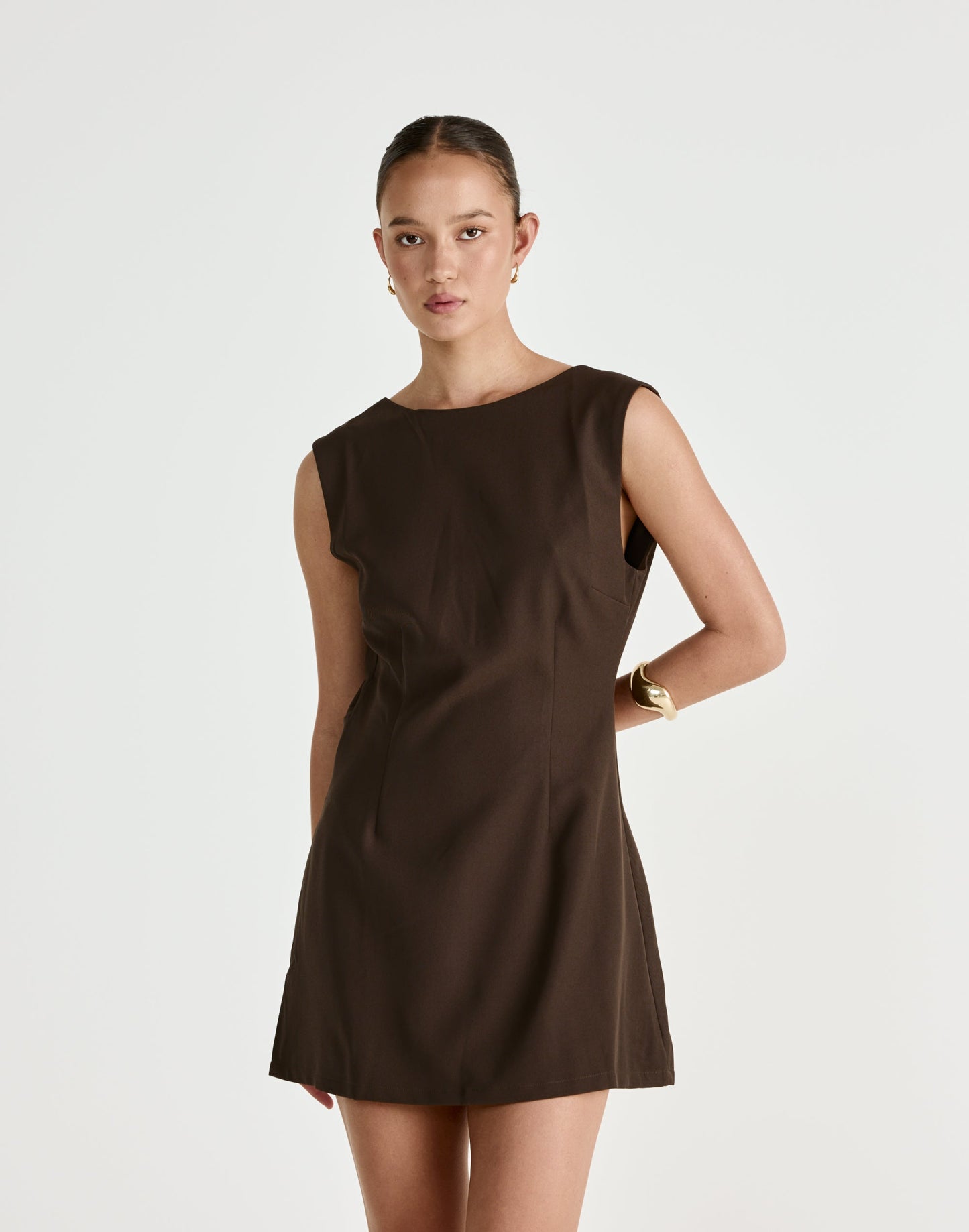 Cedric Mini Dress (Chocolate)