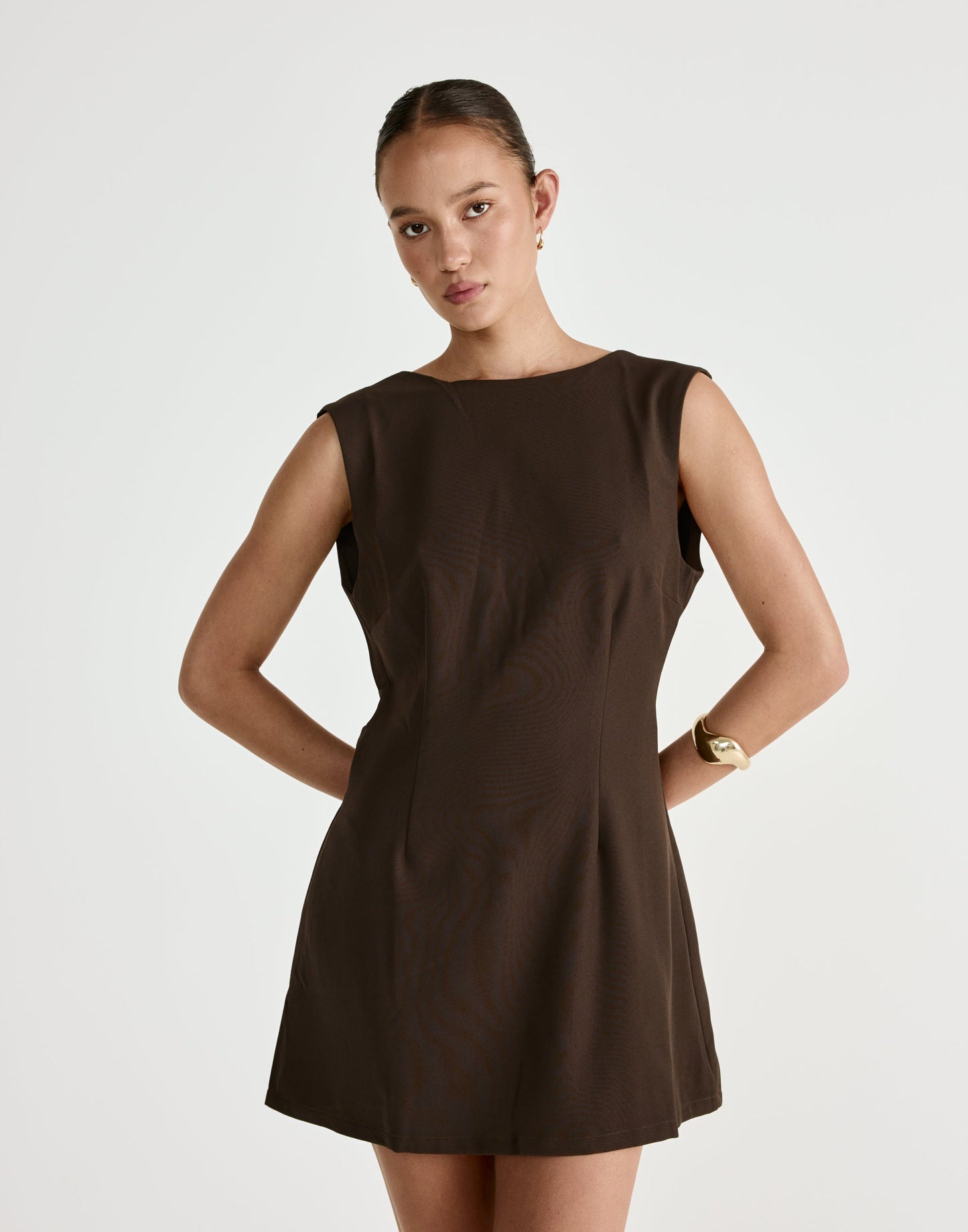Cedric Mini Dress (Chocolate)