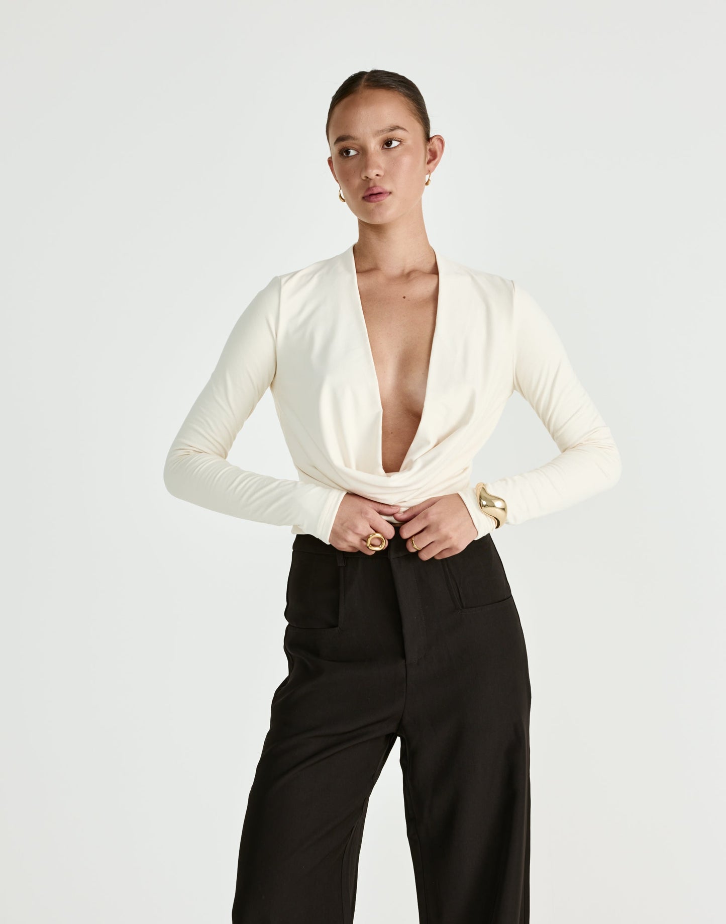 Dimitri Long Sleeve Top (Oat)