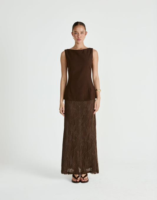 Sita Maxi Skirt (Chocolate)