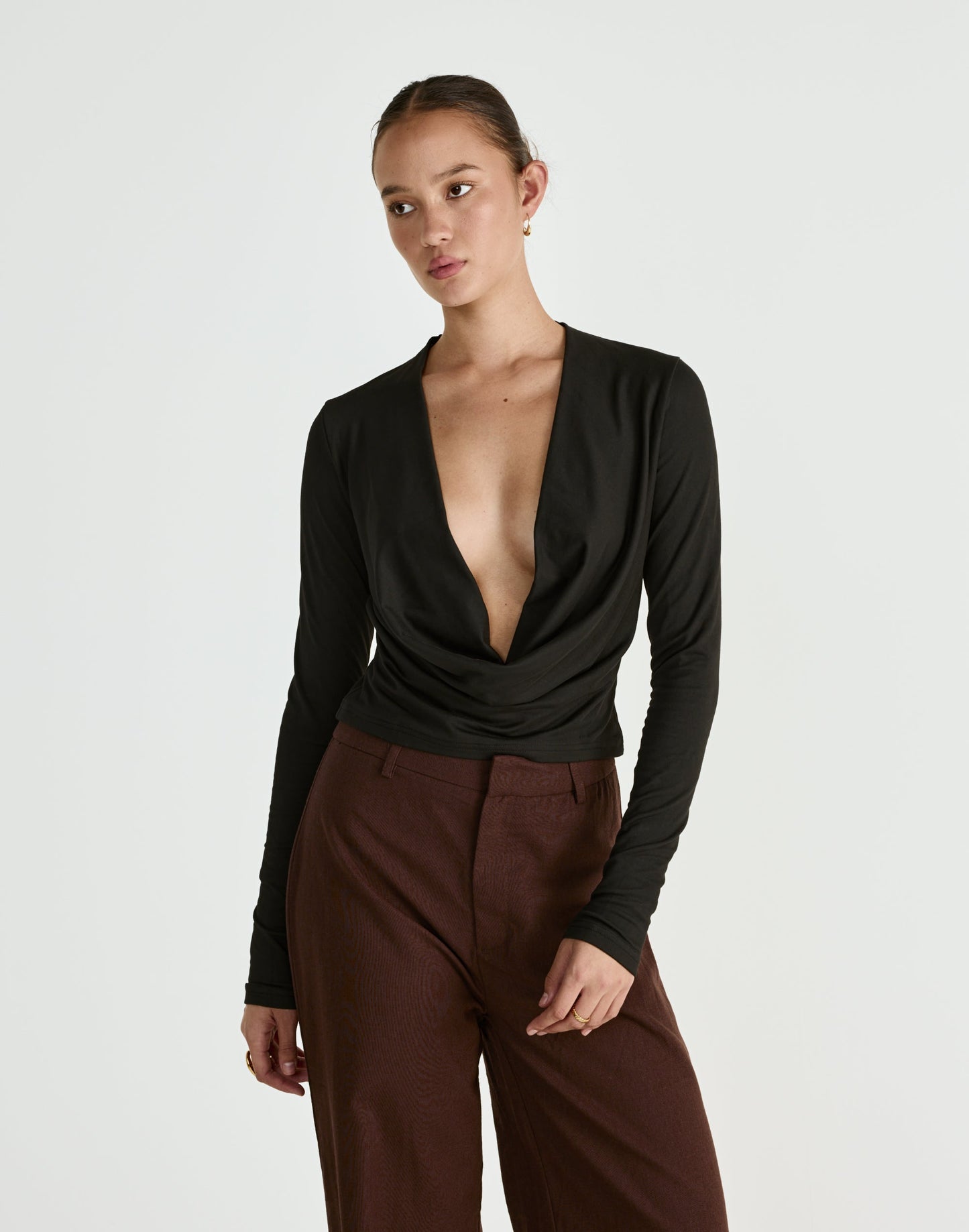 Dimitri Long Sleeve Top (Black)