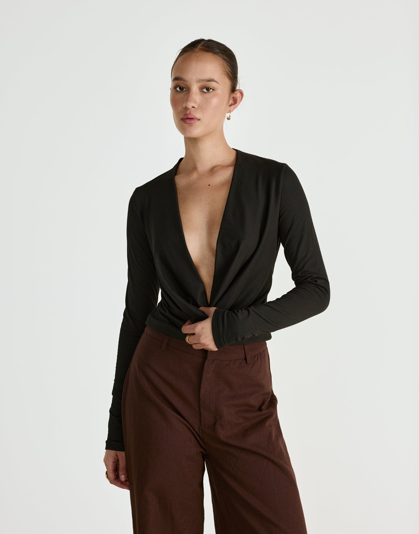 Dimitri Long Sleeve Top (Black)