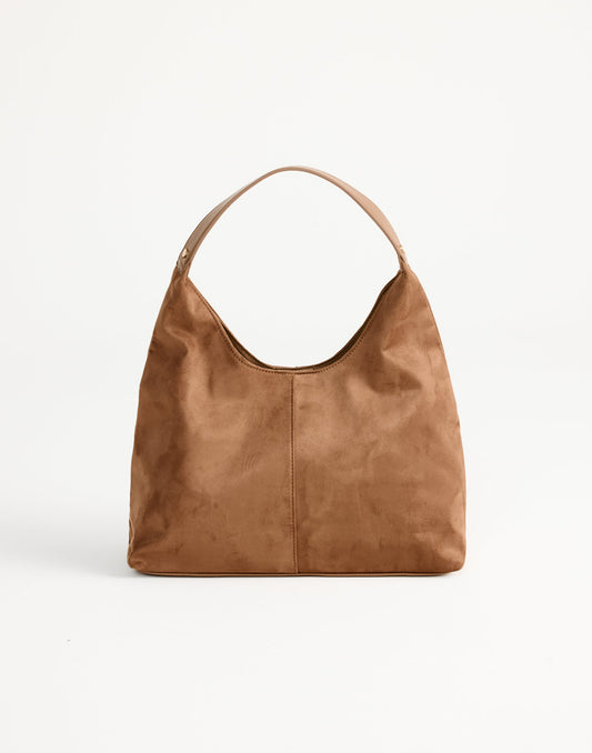 Tammy Shoulder Bag (Dark Tan Suede) - By Billini