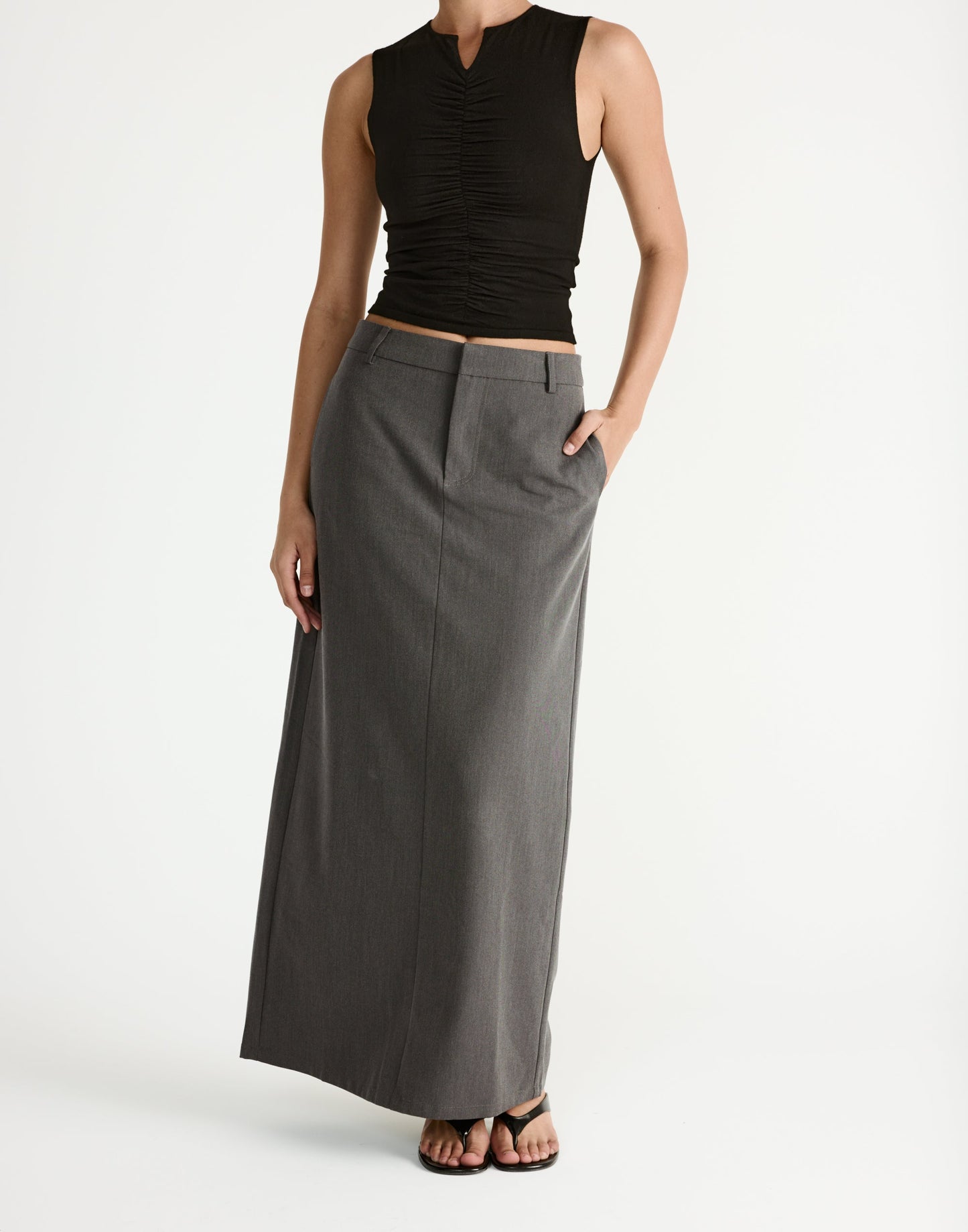 Giana Maxi Skirt (Grey)