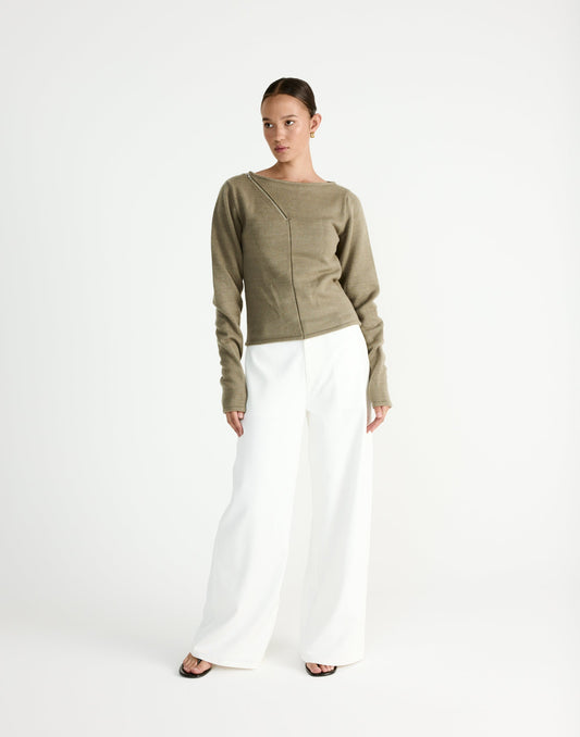 Wynter Long Sleeve Top (Dusty Olive)