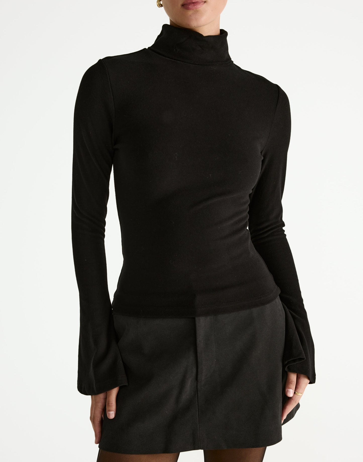 Bernadette Long Sleeve Top (Black)