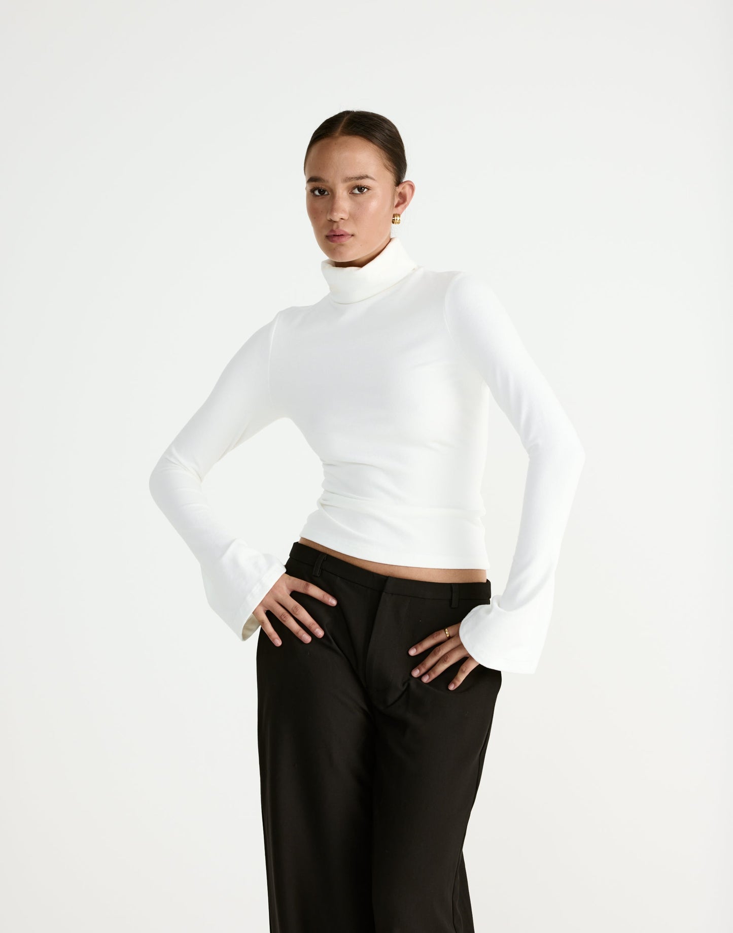 Bernadette Long Sleeve Top (White)