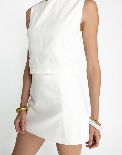 Beckett Mini Skirt (White)