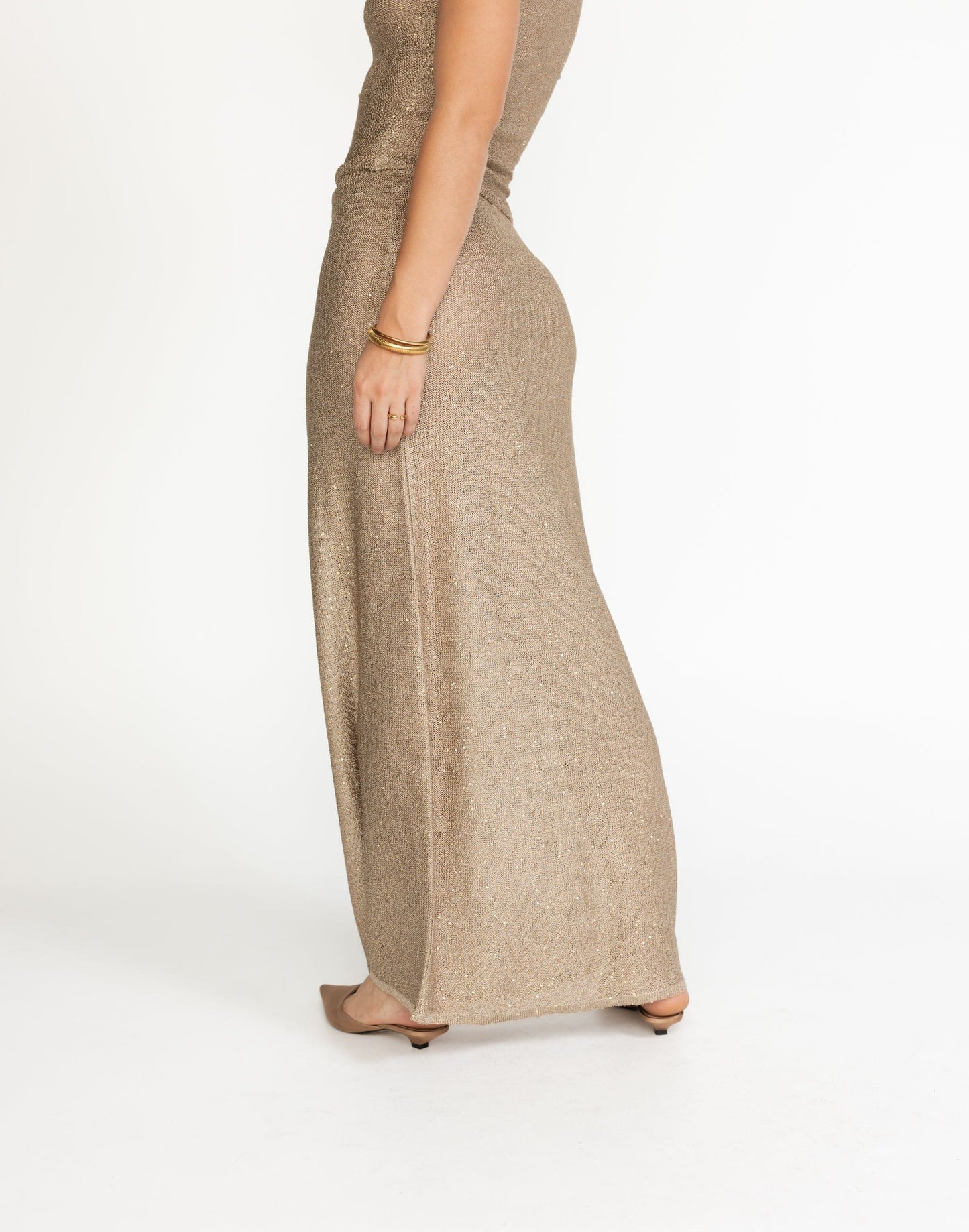 Bebe Knit Maxi Skirt (Nude)