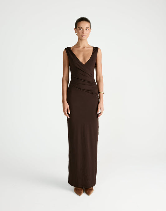 Cory Maxi Dress (Chocolate)
