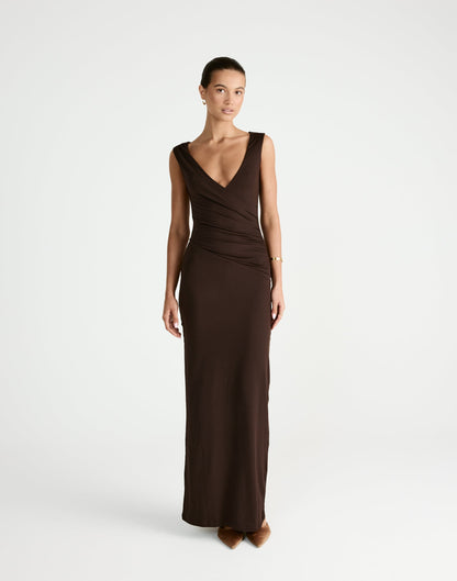 Cory Maxi Dress (Chocolate)