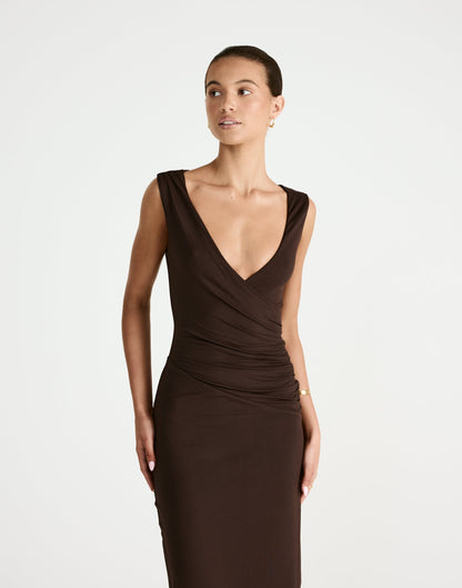 Cory Maxi Dress (Chocolate)