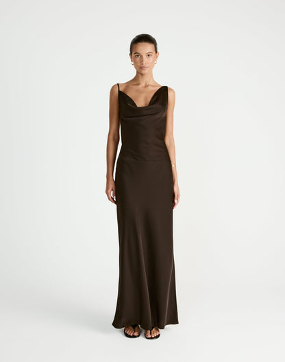 Adley Maxi Dress (Chocolate)