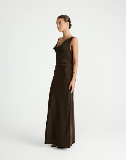 Adley Maxi Dress (Chocolate)
