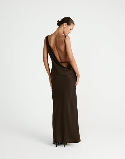 Adley Maxi Dress (Chocolate)