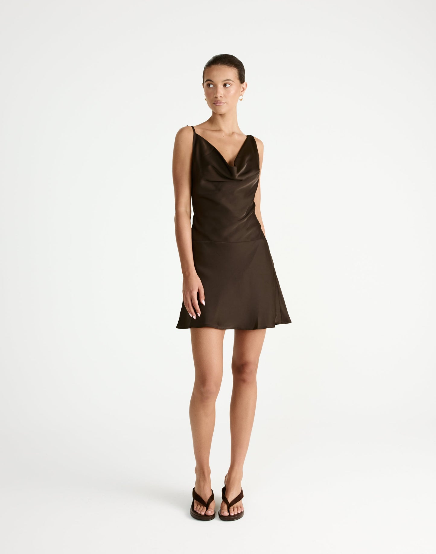 Adley Mini Dress (Chocolate)
