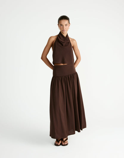Flynn Maxi Skirt (Chocolate)