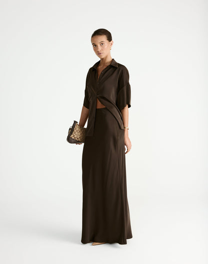 Morena Maxi Skirt (Chocolate)