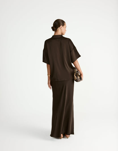 Morena Maxi Skirt (Chocolate)