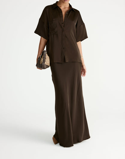 Morena Maxi Skirt (Chocolate)