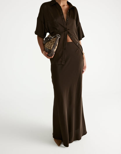 Morena Maxi Skirt (Chocolate)