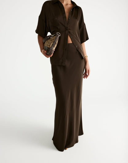 Morena Maxi Skirt (Chocolate)