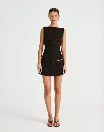 Artie Mini Dress (Black)
