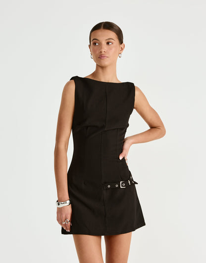 Artie Mini Dress (Black)