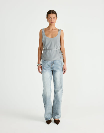 Greer Top (Smokey Blue)