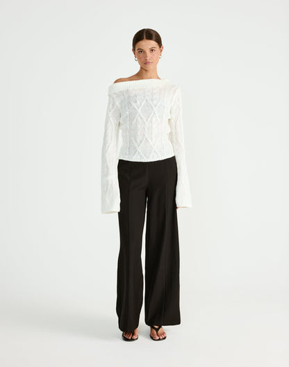 Loch Long Sleeve Top (White)